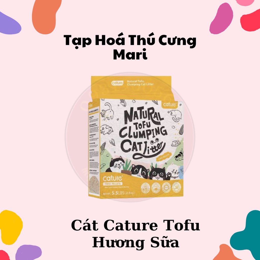 Cát đậu nành Cature Tofu Hương Sữa - Khử mùi 5L - Cát hữu cơ vệ sinh mèo