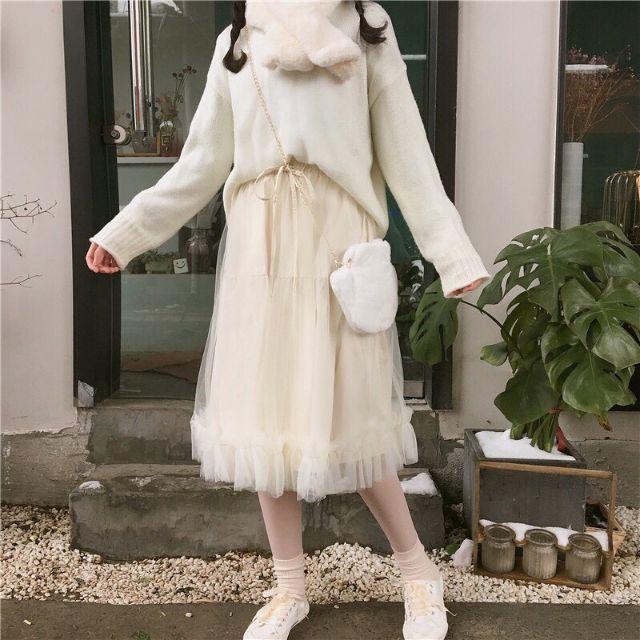 Chân váy công chúa bèo buộc nơ ulzzang ????