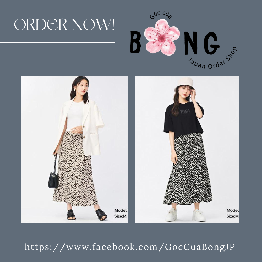Chân váy dài ngựa vằn - chân váy gu nhật - mã 343678