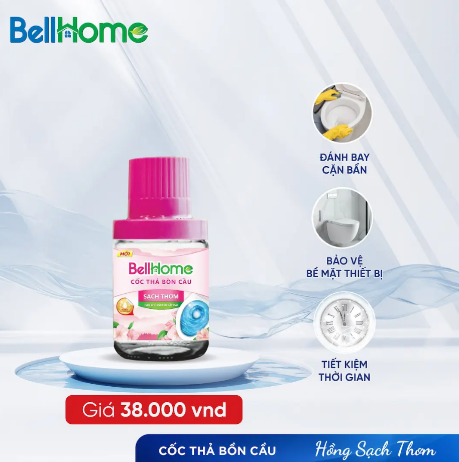 Cốc Thả Bồn Cầu Bell Home Hồng Sạch Thơm