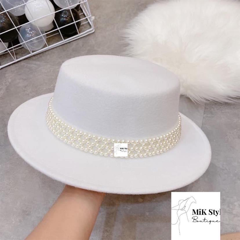 Mũ vành tròn Mũ cói Mikstyle vành nhỏ 58 cm, mũ đi biển đi chơi