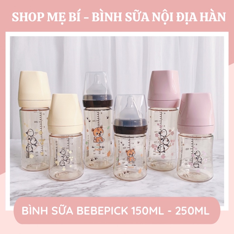 Bình sữa và núm ti bebepick 150-250ml