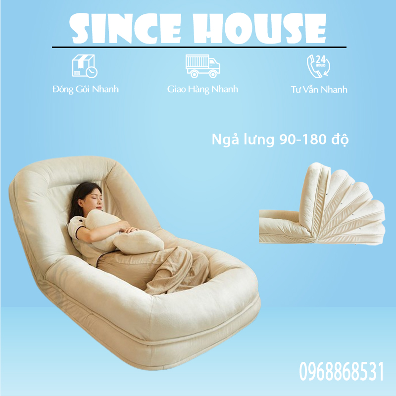 Ghế lười sofa đệm lười điều chỉnh lưng ghế 180 độ có khóa kéo dễ dàng vệ sinh