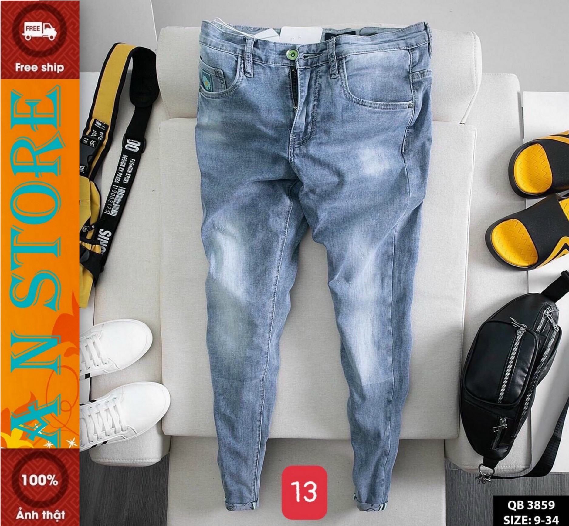 [Flash Sale 50%]quần jean nam cao cấp AN NHIÊN STORE MẪU MỚI NHẤT M13 Quần Slimfit Đẹp Mới Nhất chất vải jean cao cấp hàng xịn hàng hiệu chuẩn shop co giãn thiết kế phong cách trẻ trung thời trang An Nhiên Store 9999 AN 012271