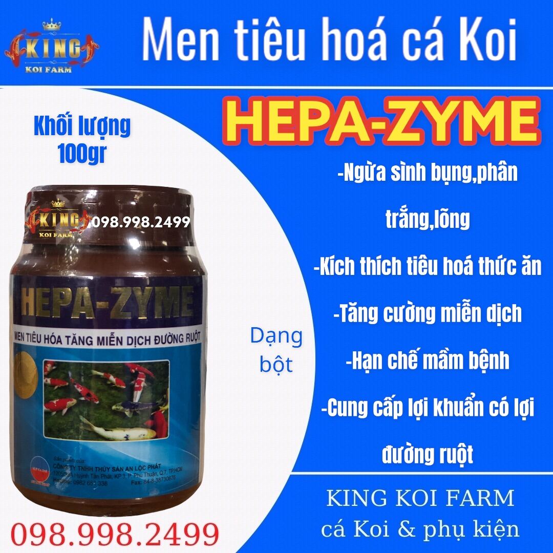 Men tiêu hóa hepazyme hủ 100g dành cho cá koi