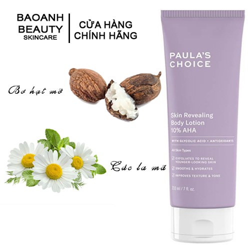 [HCM]Kem dưỡng toàn thân thể 10 phần trăm AHA Paulas Choice Resist Skin Revealing Body Lotion 210ml 5900