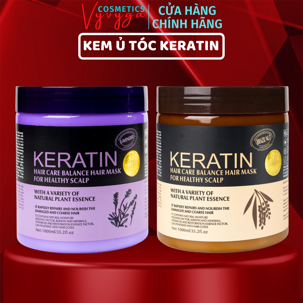 Kem ủ tóc KERATIN COLLAGEN 1000ML LAVENDER BRAZIL NUT - Ủ hấp tóc cung cấp dưỡng chất KERATIN tự nhiên UT08