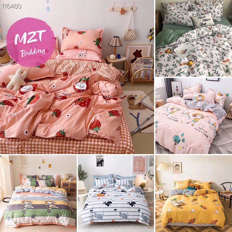 Bộ chăn ga gối Cotton poly đáng yêu nhập khẩu chăn ga Hàn Quốc đủ size