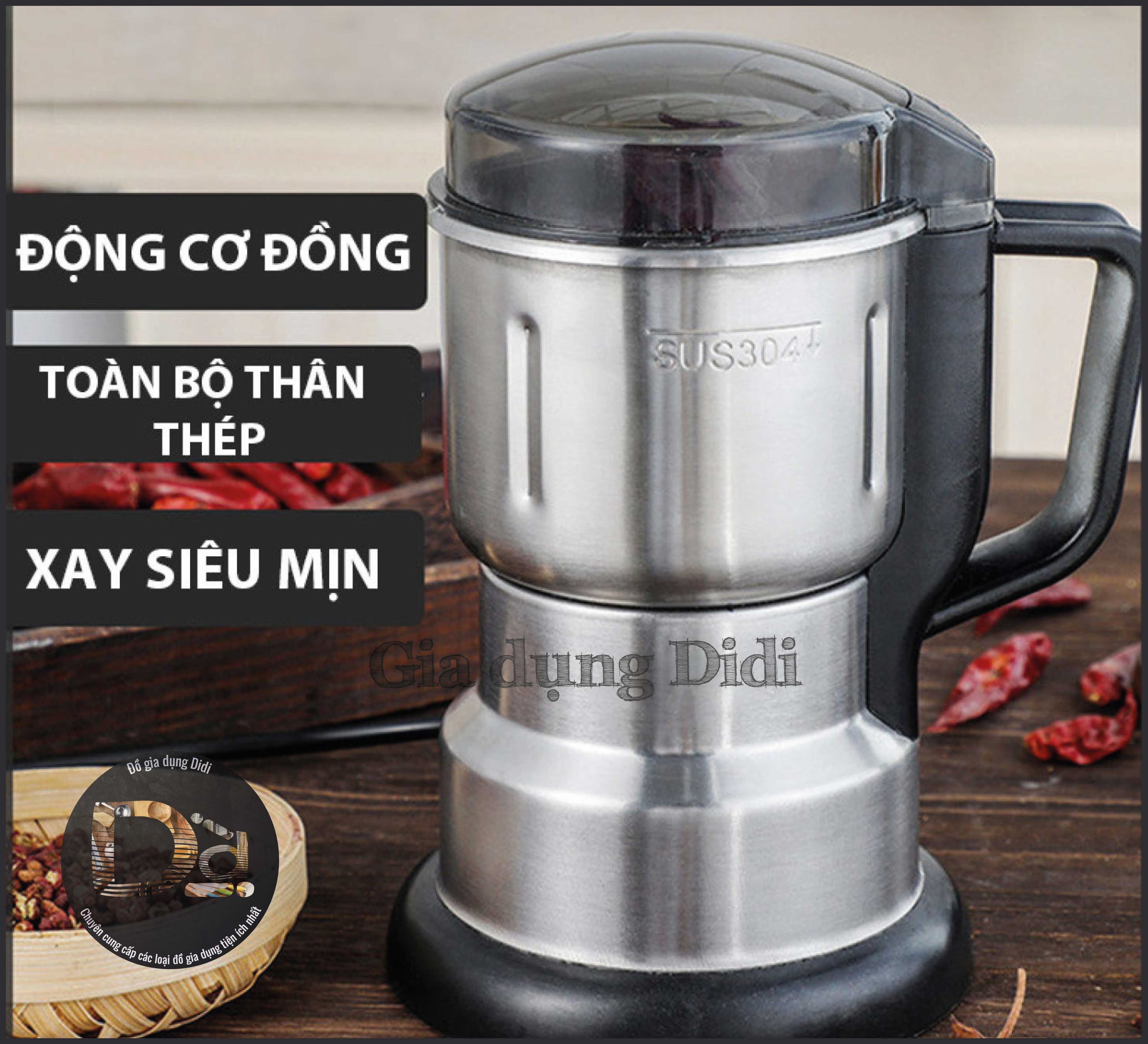 Máy xay bột khô Siêu Mịn Công Suất 300W, Máy xay hạt cà phê, xay bột ngũ cốc, xay gia vị - 8 Lưỡi dao
