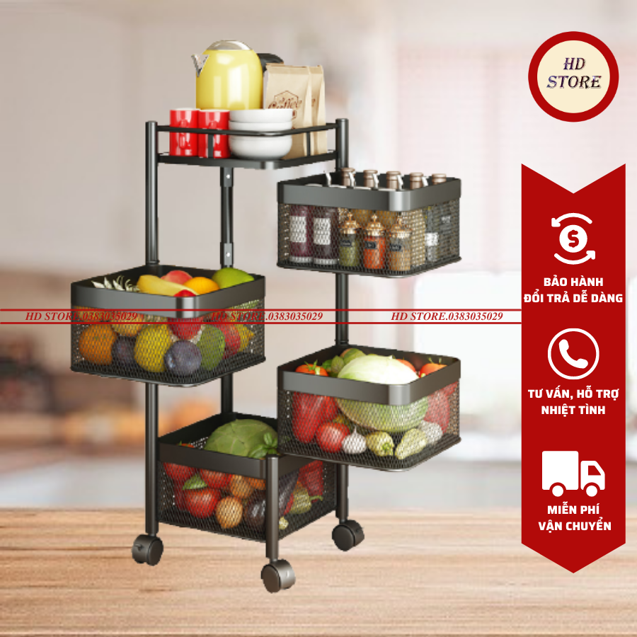 🔥 kệ đa năng kệ sắt vuông xoay 360* - 4 tầng - chất liệu thép không gỉ có bánh xe di chuyển hàng xuất khẩu 🔥