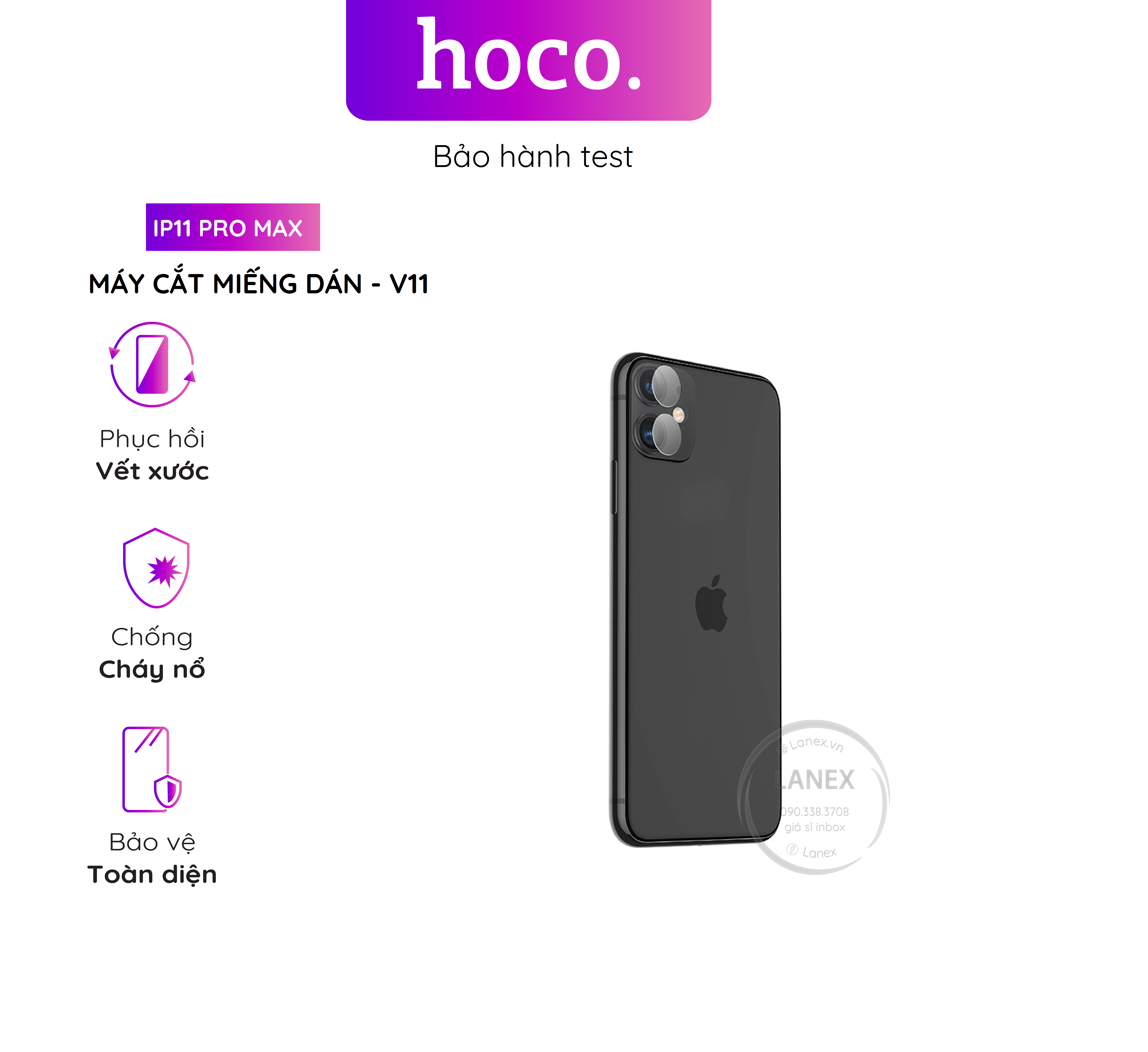 Máy cắt miếng dán hoco v11 miếng dán bảo vệ camera sau điện thoại iphone 11 pro max
