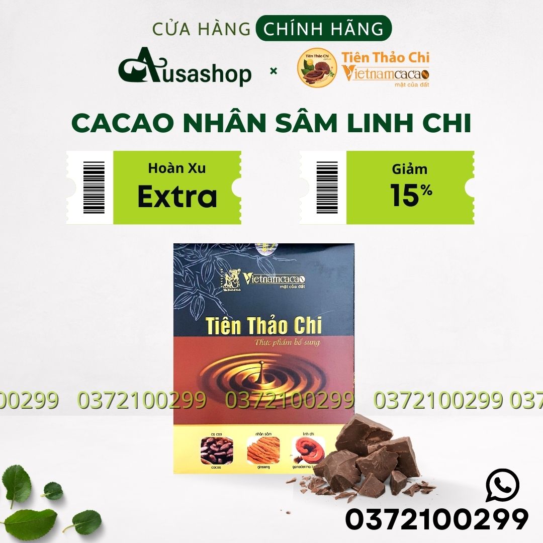 Tiên thảo chi bột ca cao linh chi nhân sâm - hộp 15 gói - chính hãng việt nam