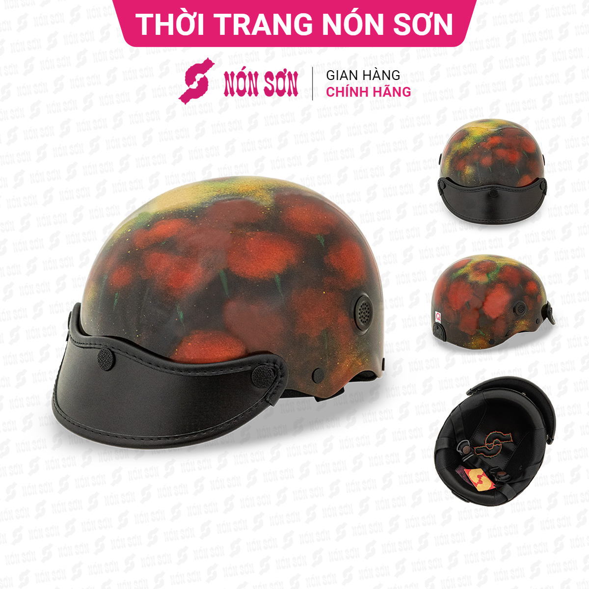 Mũ bảo hiểm sơn mài cao cấp thời trang chính hãng NÓN SƠN - SM-ĐO357