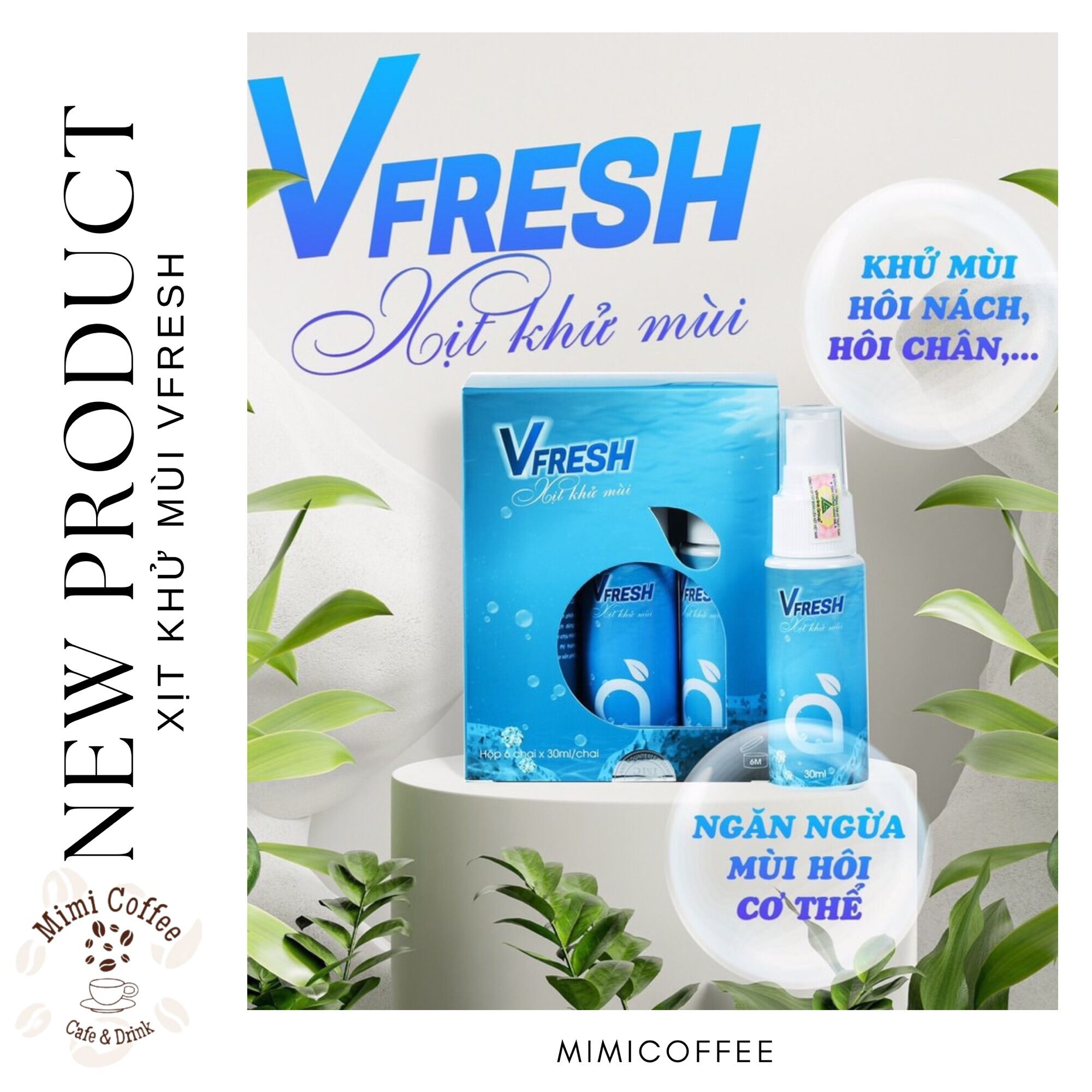 Xịt Khử Mùi Vfresh - Xịt Khử Mùi Toàn Thân - Giúp Ngăn Tiết Mồ Hôi - Khử Mùi Hôi Cơ Thể, Không Gây Vệt Ố Vàng