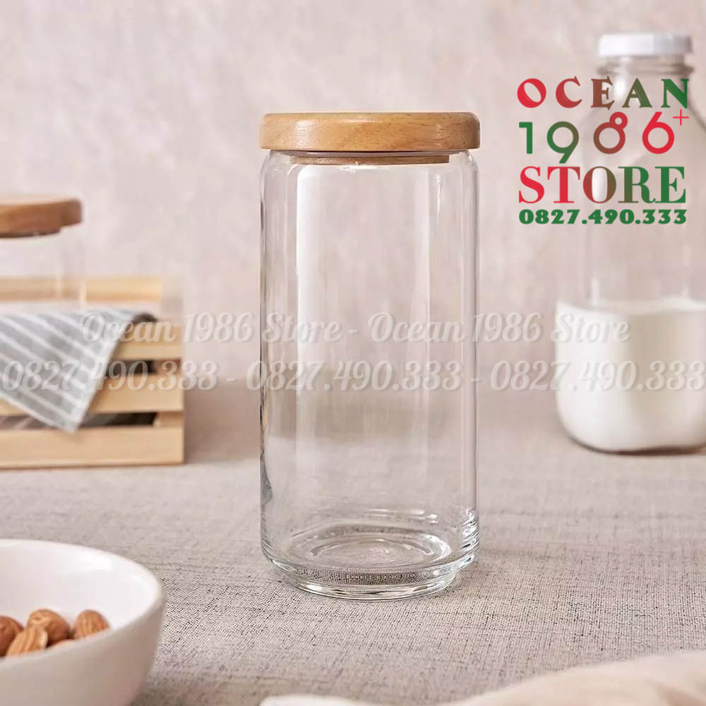 Bộ 6 Lọ Thủy Tinh Pop Jar Nắp Gỗ Ocean – B02536 – 1000ml