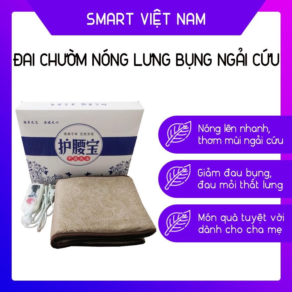 Đai lưng bụng ngải cứu - Túi chườm nóng bằng điện dành cho vùng lưng bụng