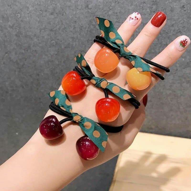 Chun tóc, dây cột tọc hình cherry đáng yêu