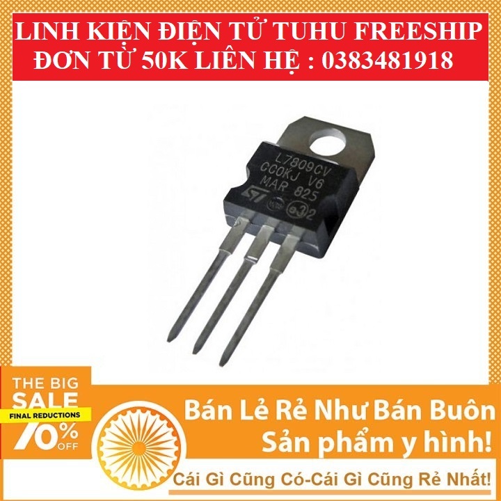 IC Nguồn L7809 1.5A TO-220 combo 2 chiếc- Linh kiện điện tử tuhu 3m