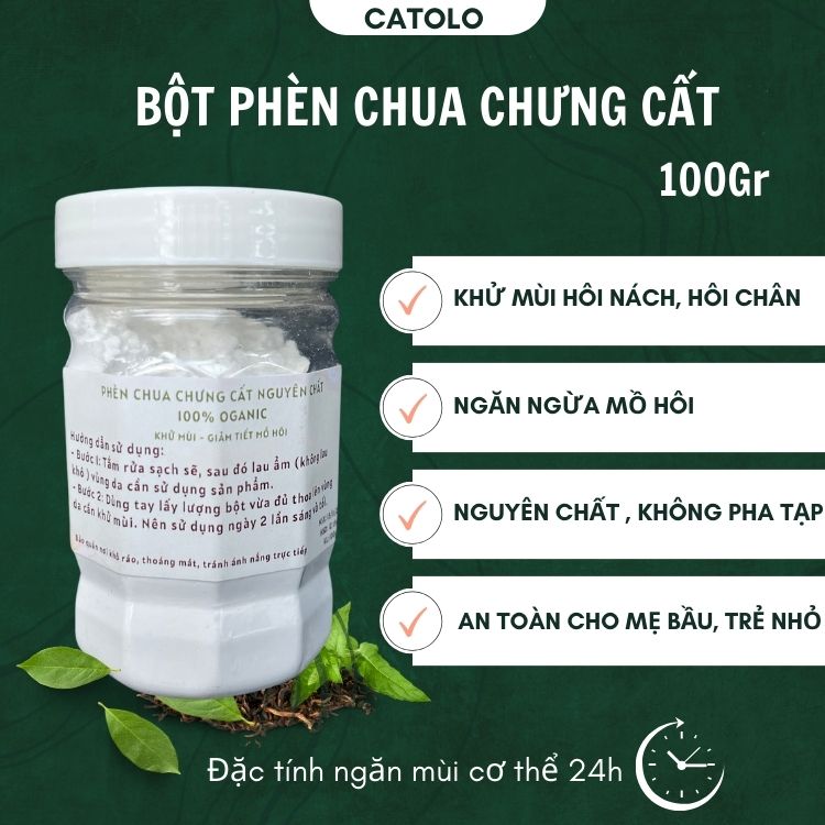 Phèn chua chưng cất nguyên chất loại xịn khử hôi nách khử mùi hôi chân sạch gàu nấm da đầu giảm tiết mồi hôi giảm thâm nách thâm bẹn sáng mịn da xông vùng kín viêm khí hư -  Bột phèn chua 100% không pha