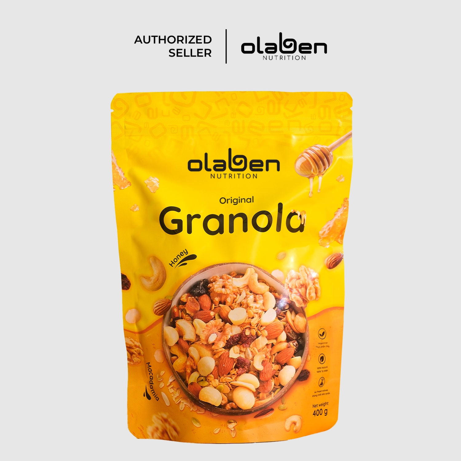 Olaben Nutrition Original Granola Hạt Nuts Hỗ Trợ Sức Khỏe 400g vị truyền thống