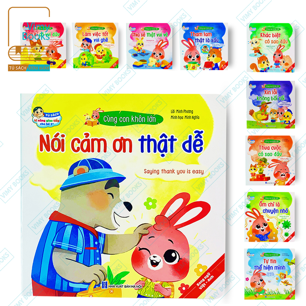 Sách - bộ 10 quyển ehon truyện tranh kỹ năng giao tiếp cùng con khôn lớn - song ngữ anh việt