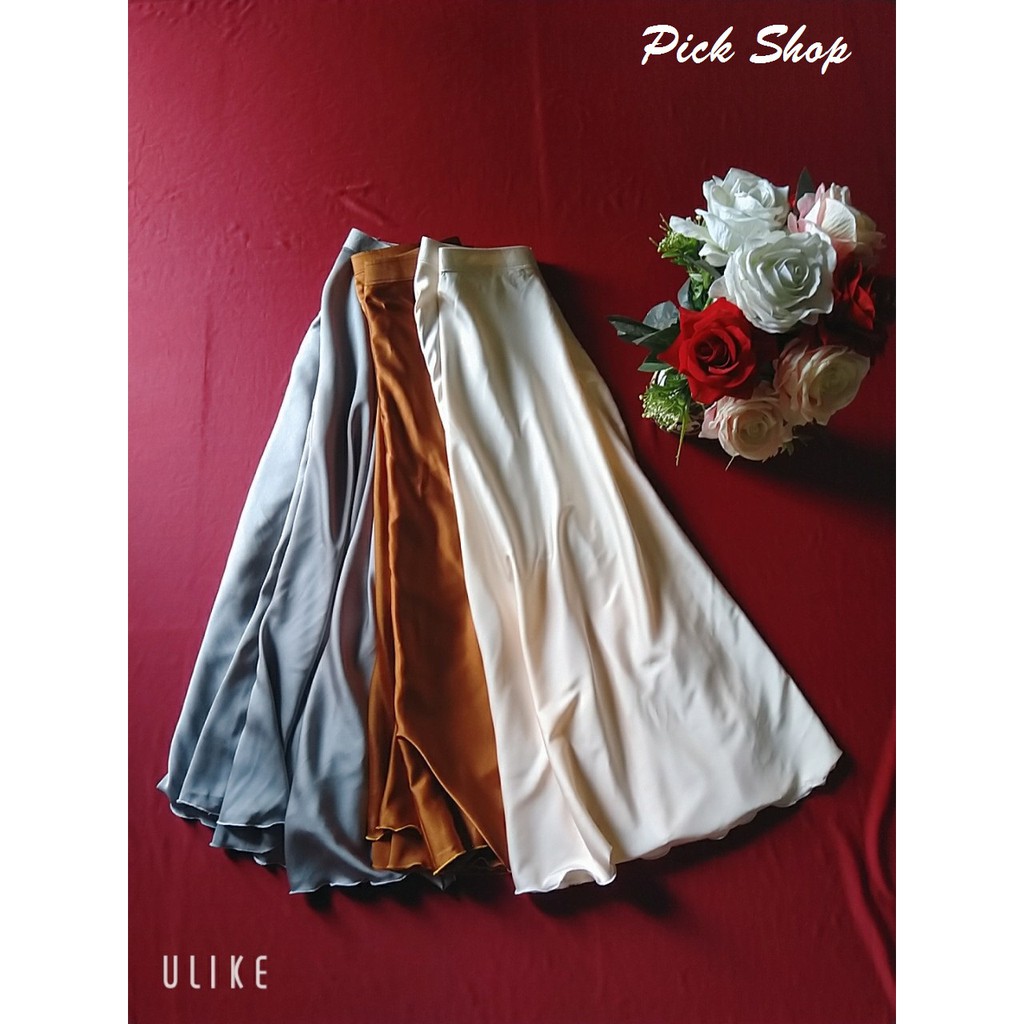 Chân váy xòe dáng dài chất vải mềm mại lụa gân tầng mát mẻ có lót bên trong  đẹp  Shopee Việt Nam