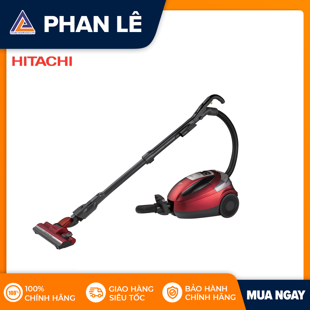 [Trả góp 0%]Máy hút bụi HITACHI CV-SU23V (ĐỎ)