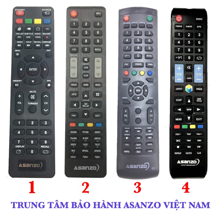 Điều Khiển Tivi ASANZO các mẫu có sẵn