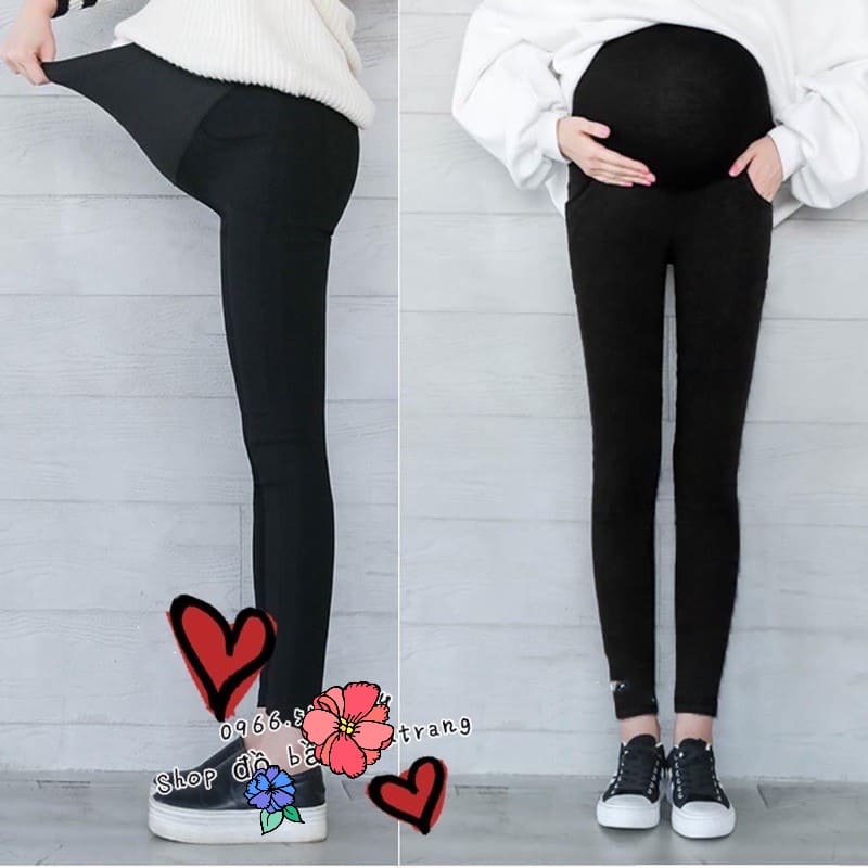 [Sale rẻ] Quần Legging Bầu Có Chun Chỉnh, Chất Cotton Đẹp -TO