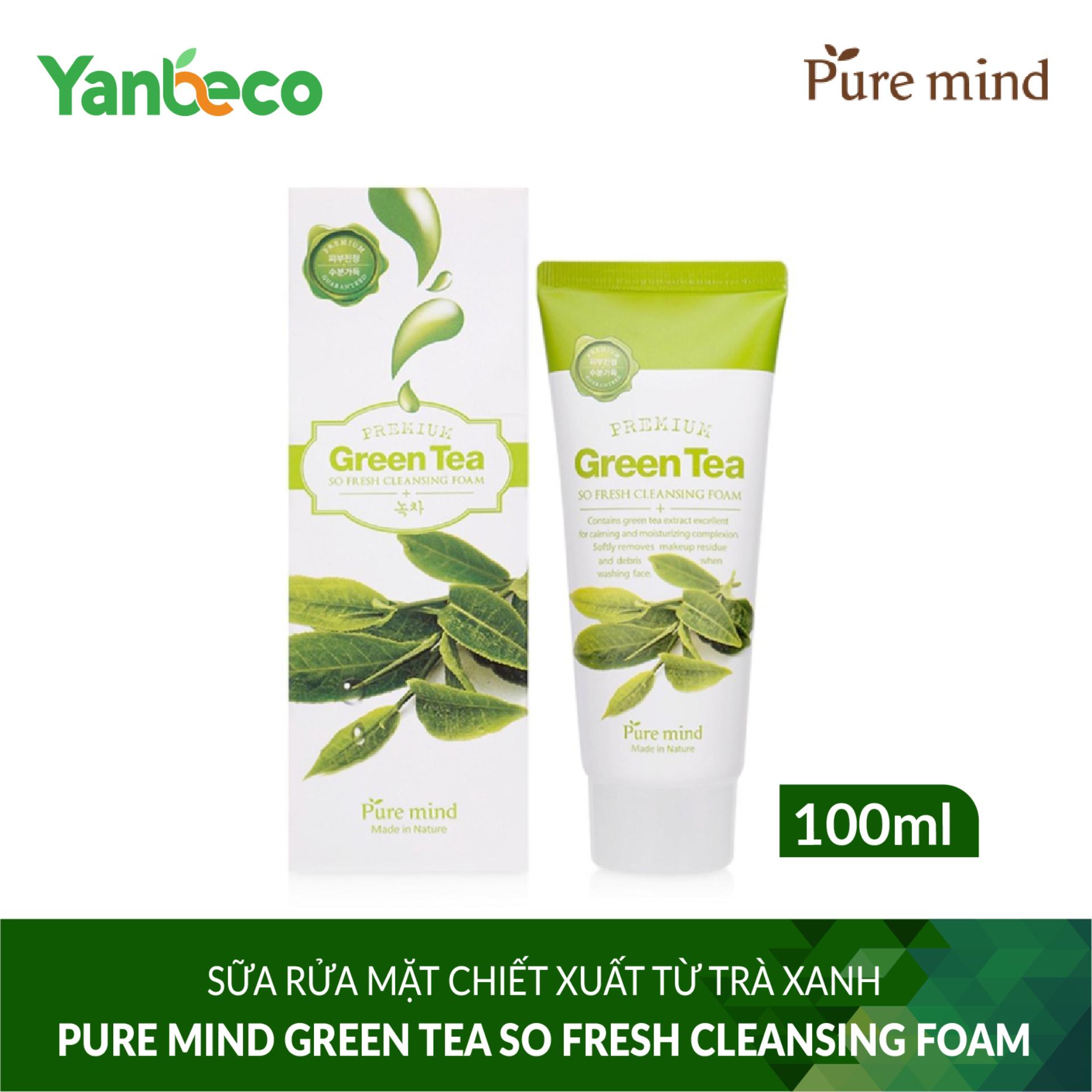 Sữa rửa mặt chiết xuất từ trà xanh PURE MIND GREEN TEA SO FRESH CLEANSING FOAM