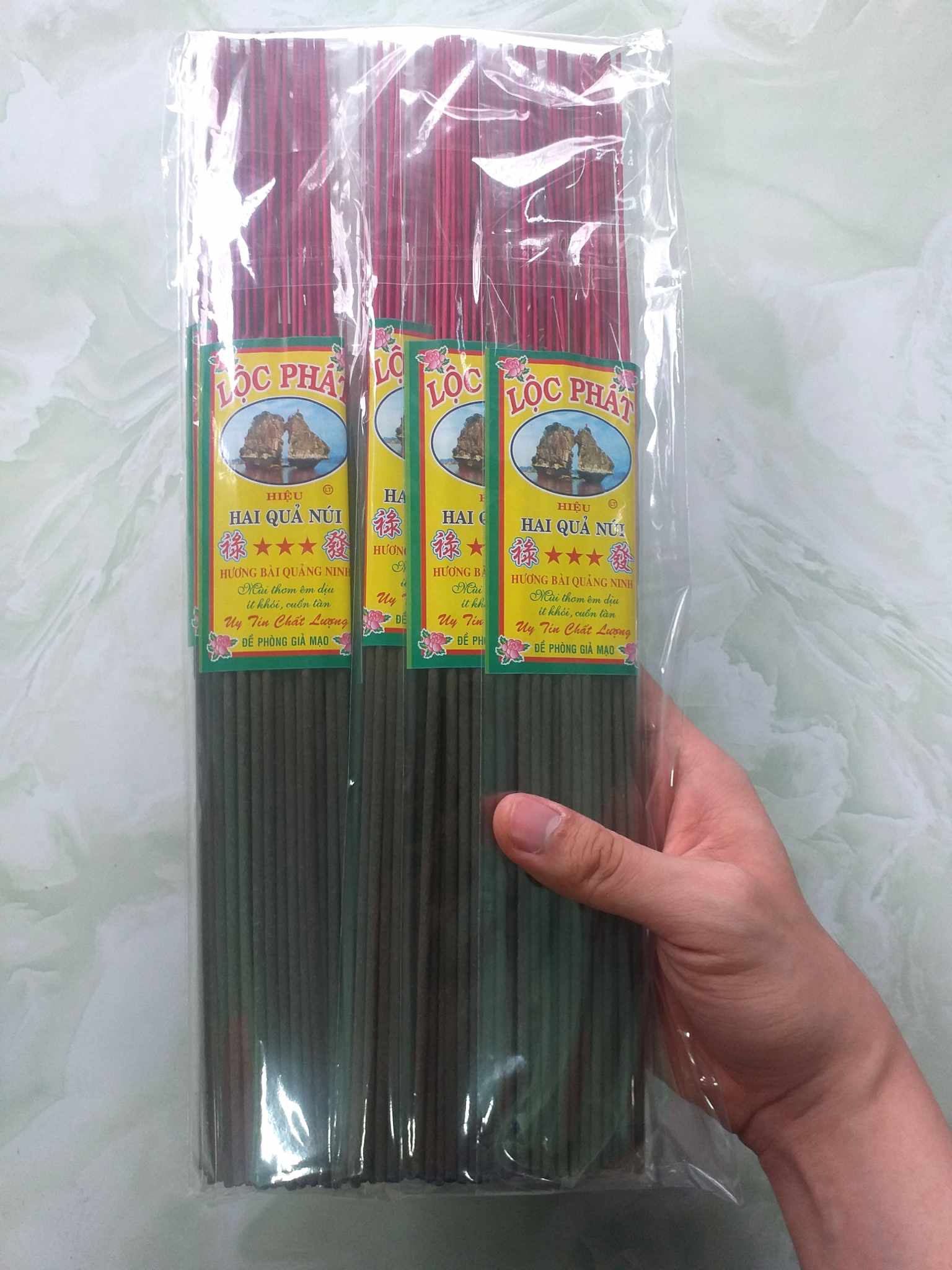 10tép] nhang trầm bắc cuốn tàn , nhang bắc lộc phát hiệu hai quả núi 38cm -nhang thơm dễ chịu , ít khói