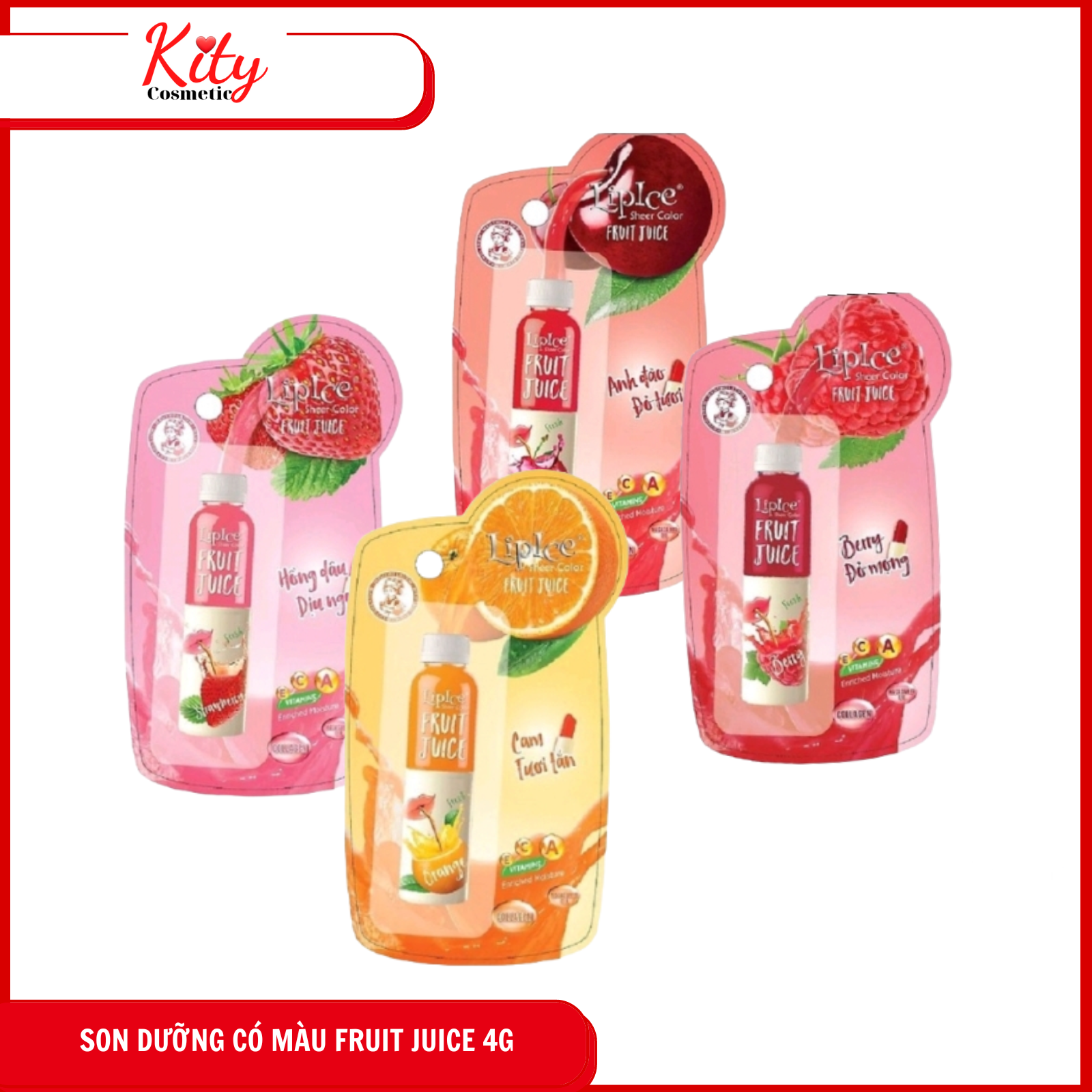 Son dưỡng có màu Lipice Sheer Color Fruit Juice 4g