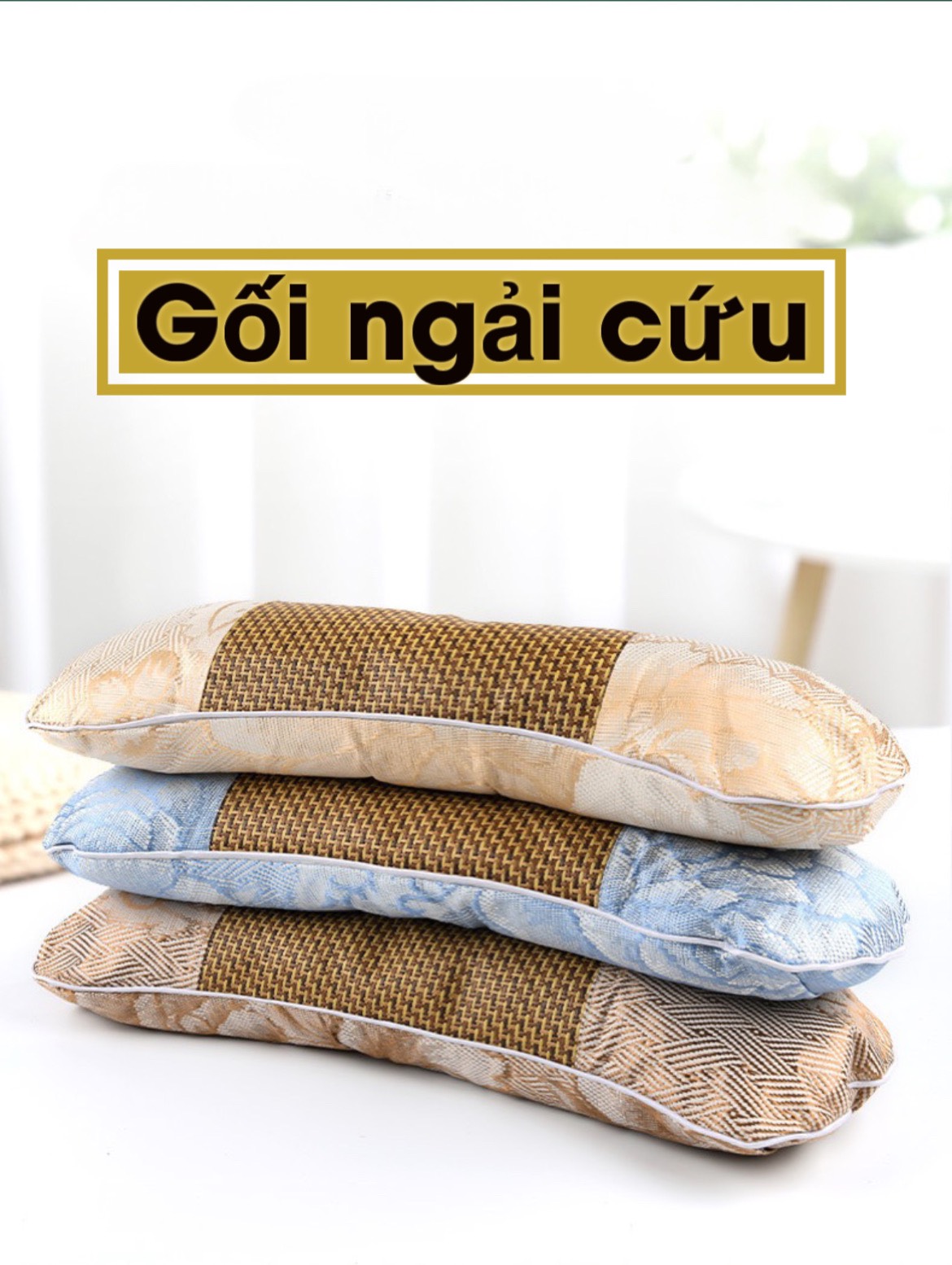 Gối ngải cứu khô thảo mộc công thái học