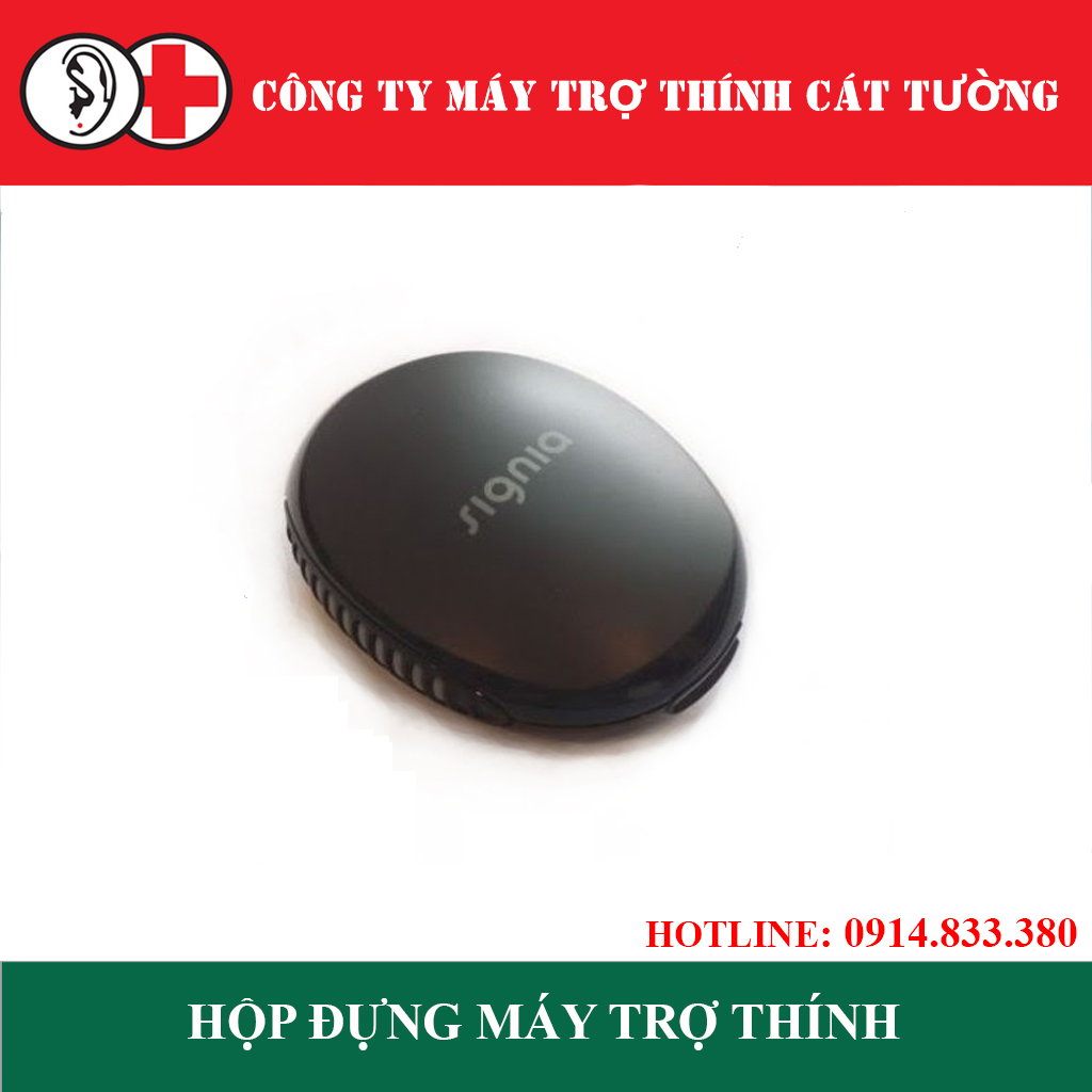 Hộp đựng máy trợ thính Signia- dùng để đựng bảo quản máy trợ thính khỏi va đập, thuận tiện mang theo bên người khi đi xa