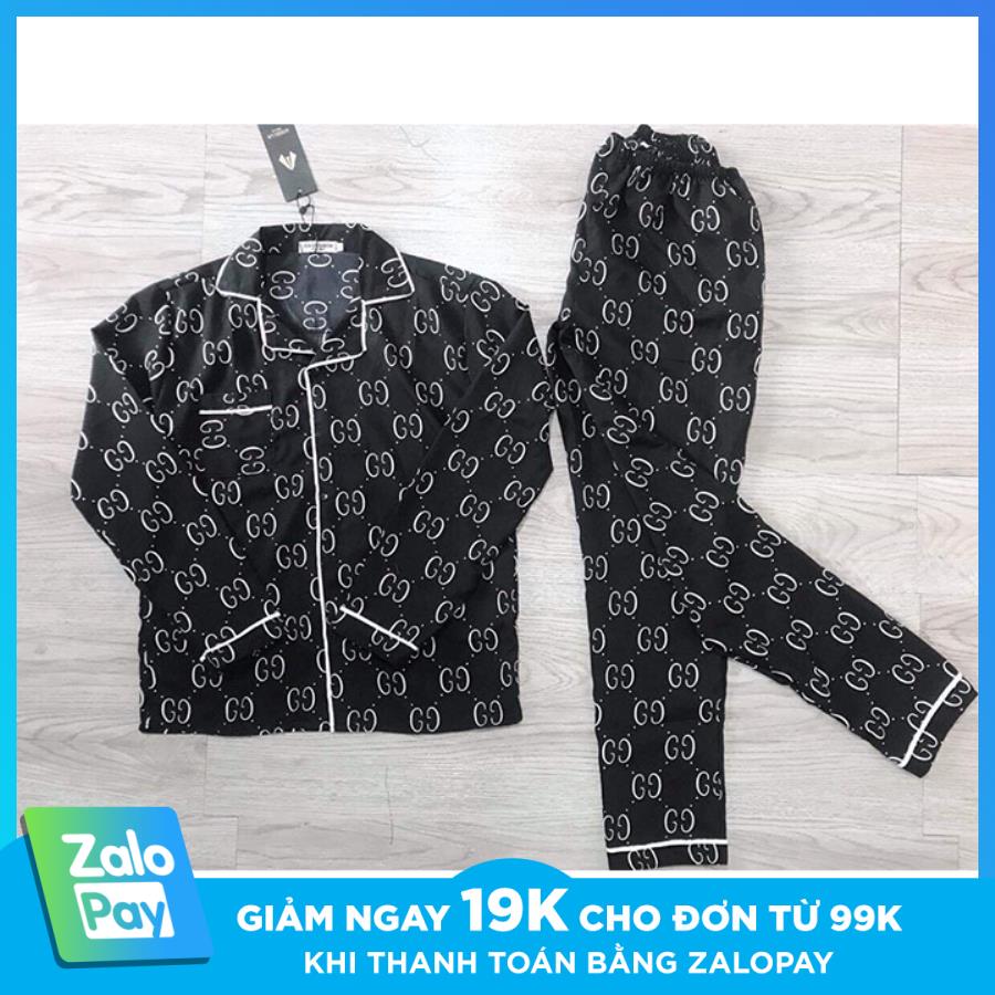 Bộ đồ ngủ dài tay chất lụa, bộ pijama lụa dài tay phù hợp cả nam và nữ