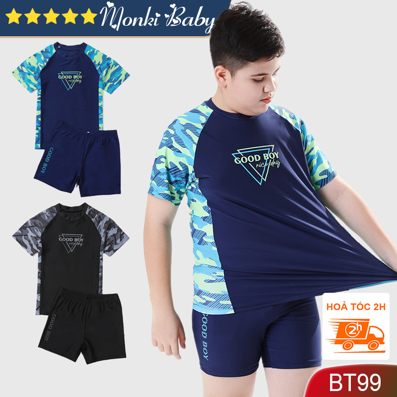 Đồ bơi big size cho bé trai béo mập, có size đại đến 80kg, thiết kế riêng phù hợp các bé mũm mĩm, chất thun bơi lạnh đẹp co giãn tốt, thoải mái dễ chịu | BT99