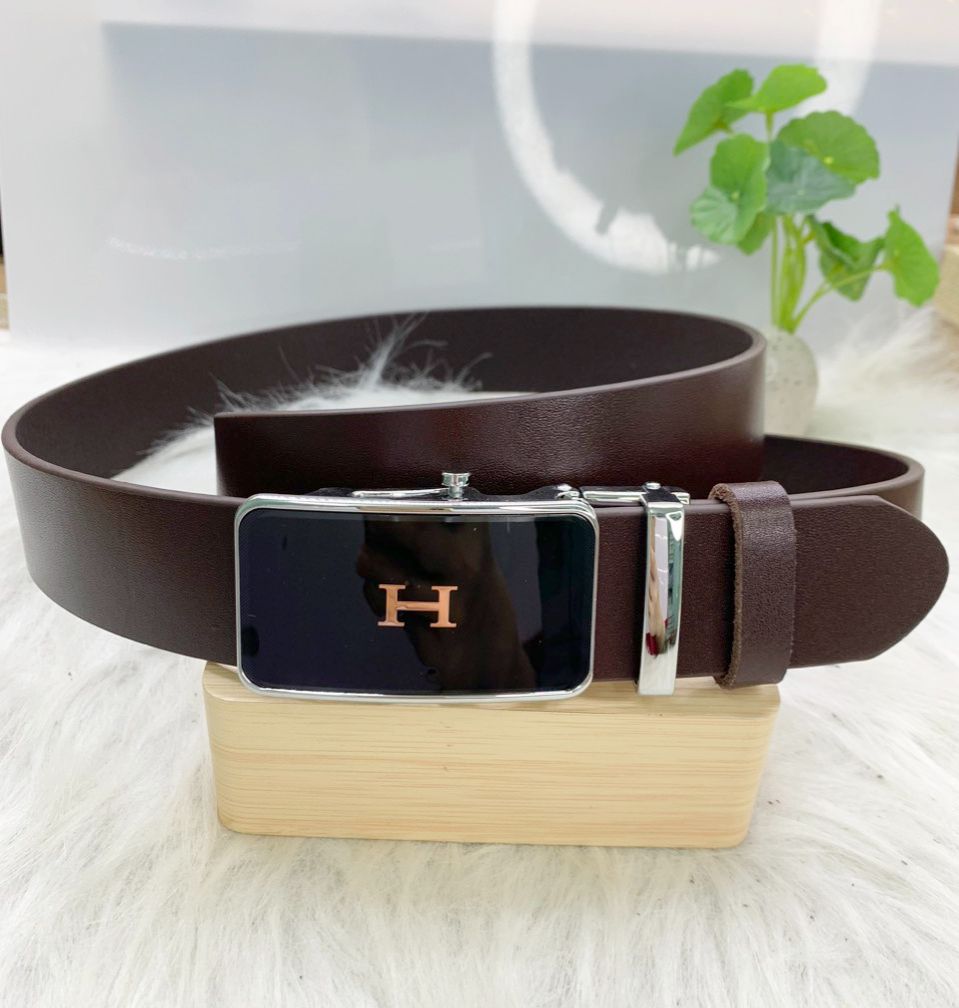 Thắt lưng nam dây nịt nam công sở khóa lăn sang trọng da bò bản rộng 3,5cm