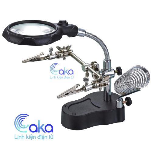 Kính lúp kẹp board hàn mạch điện tử có đèn led đa năng, Kính lúp để bàn kẹp mạch có đèn