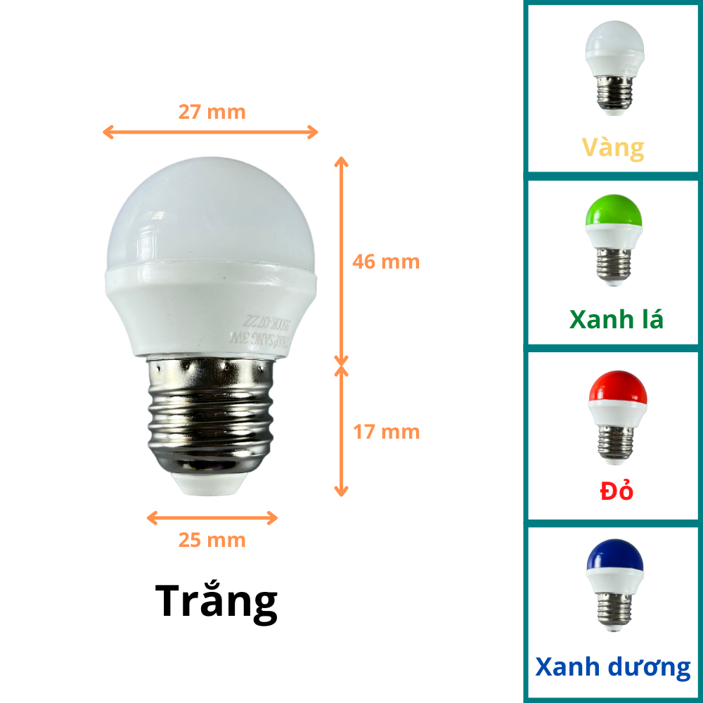 Bóng chanh đuôi E27 nhiều màu