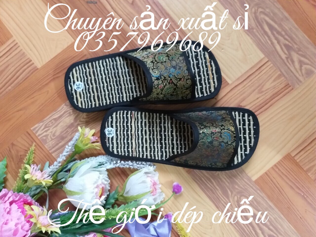 Dép Chiếu Quai Ngang Chiếu Sọc