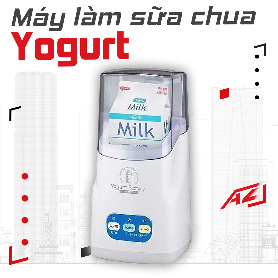 Máy làm sữa chua Yogurt Maker - Máy làm sữa chua tự ngắt thông minh - Máy ủ sữa chua loại 3 nút dễ dàng sử dụng