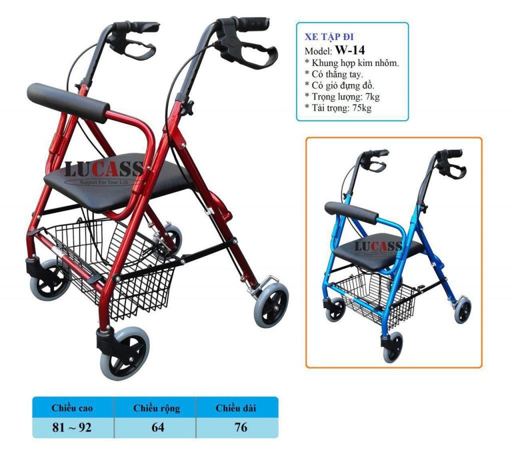 Khung tập đi cho người khuyết tật W-14 đỏ