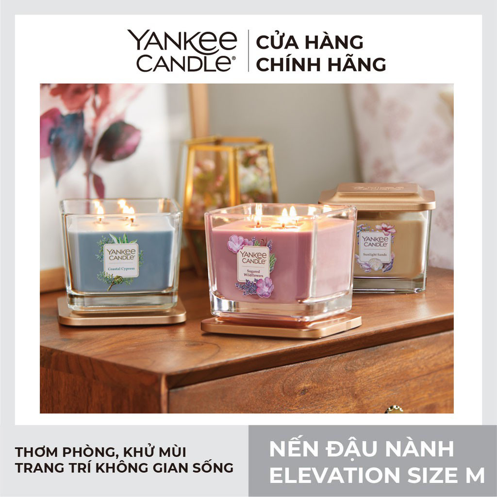 Nến Ly vuông Elevation nến thơm Yankee Candle (Size M 347g)