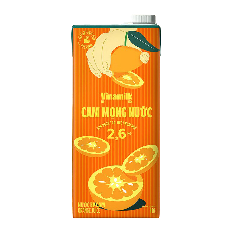 Nước ép Vfresh Cam 100% hộp 1L