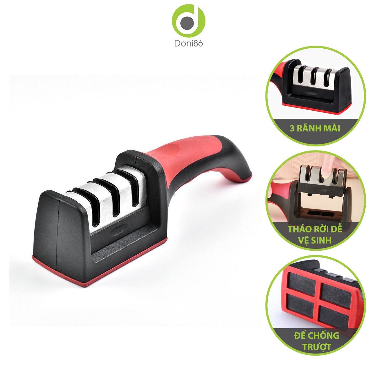 Dụng cụ mài dao cầm tay tiện lợi có 3 rãnh mài siêu bén-Doni86-DOPK184