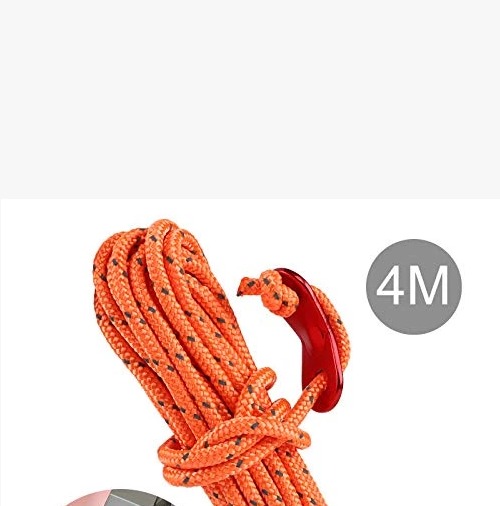 Phụ kiện lều trại - Combo 6 dây Paracord 4mm dài 4.2m phản quang (Cam)