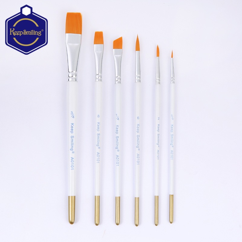 Bộ cọ vẽ keep smilling 6 cây thân trắng - a0101