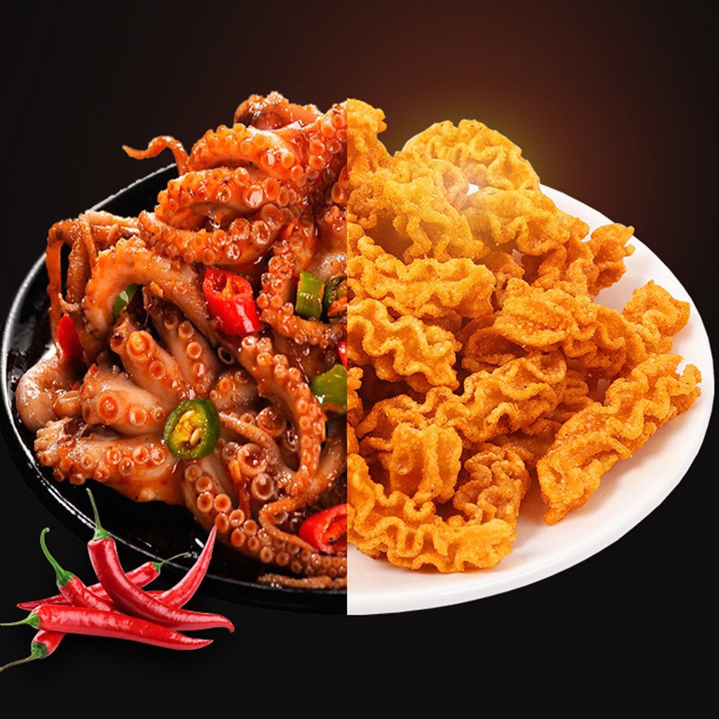 Bim Bim Mực Cay 🐙𝒇𝒓𝒆𝒆𝒔𝒉𝒊𝒑🐙Ăn cực ngon vị mặn ngọt giòn rụm gói 100g