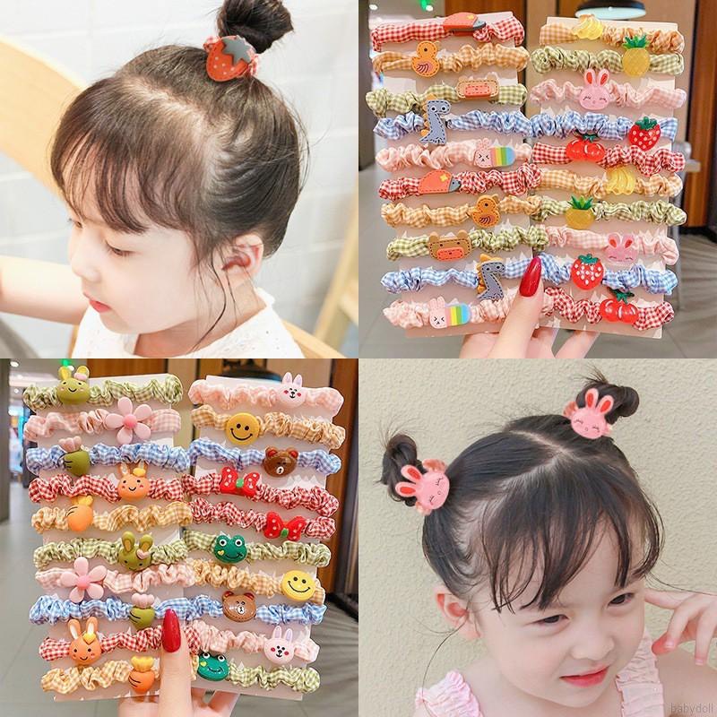 Set 10 chun cột tóc phong cách Hàn siêu đáng yêu cho bé
