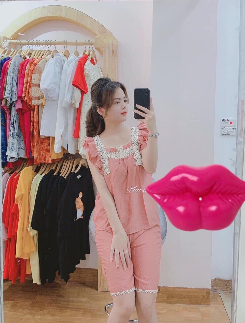 Set Đồ Bộ Nữ Chất Đũi Quảng Châu Phối Ren Mẫu Mới Thời Trang Cao Cấp MoonA DBU33